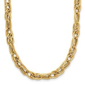 10K Polished Fancy Link Necklace: A Stylish and Versatile Accessory by Leslies